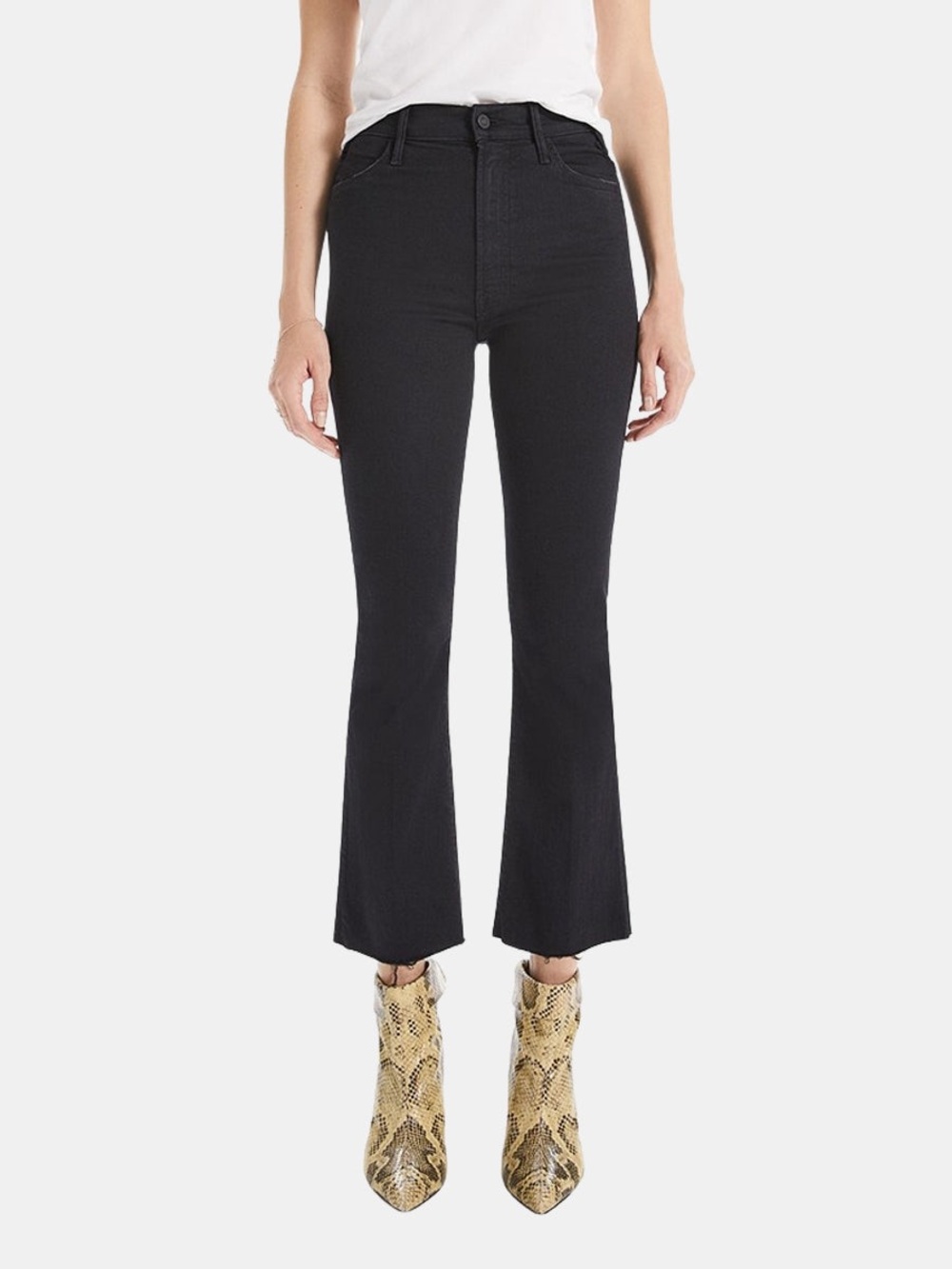 MOTHER The Hustler Ankle Fray Jeans - Black